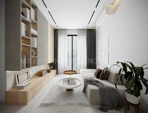 Scandinavian Living Room at jui residence serangoon road
