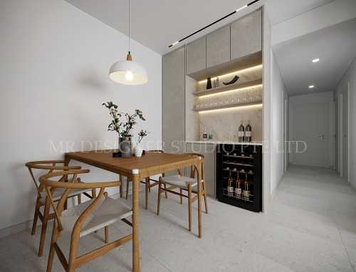 Scandinavian Dining Room at jui residence serangoon road