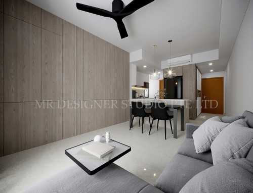 Contemporary Living Room at pasir ris link sea strand condo