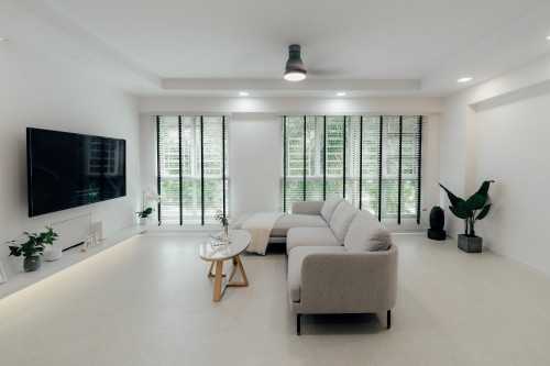 Minimalist Living Room at Punggol Place