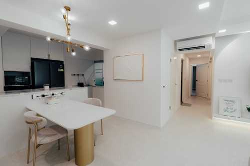 Minimalist Dining Room at Punggol Place