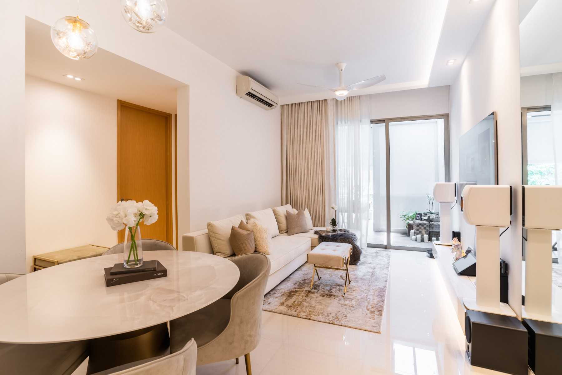Modern Living Room with TV Console and Sofa