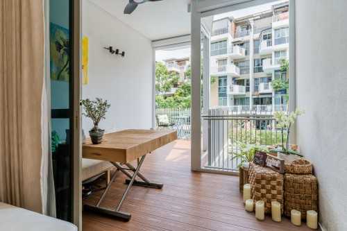 Modern Balcony at 25 Terrasse Condo