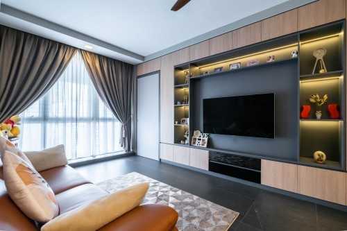 Modern Living Room at 18 Ipoh Lane