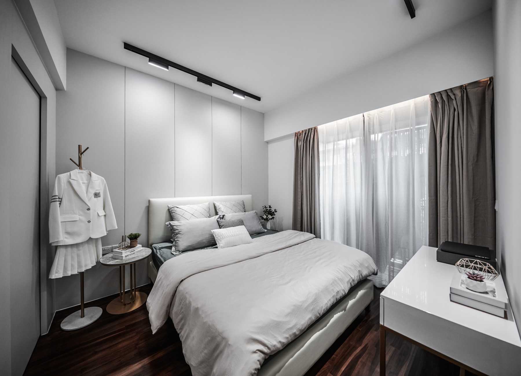 Contemporary Bedroom with Closet and Bedside Table