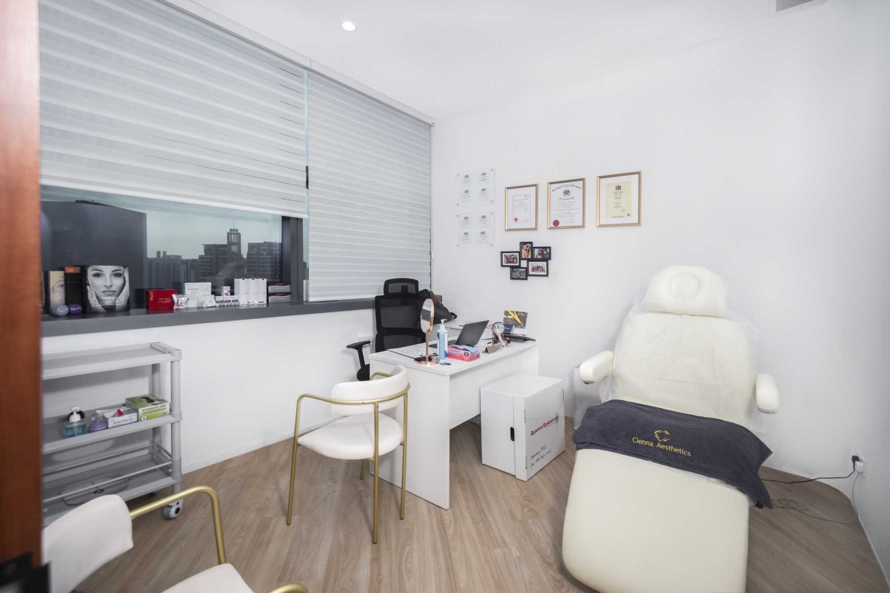 Minimalist Office with Desk and Storage Cabinets