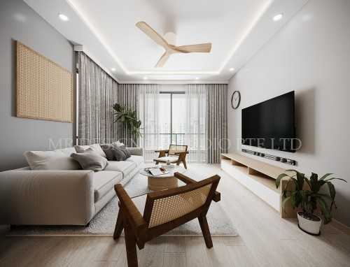 Scandinavian Living Room at Double bay residence