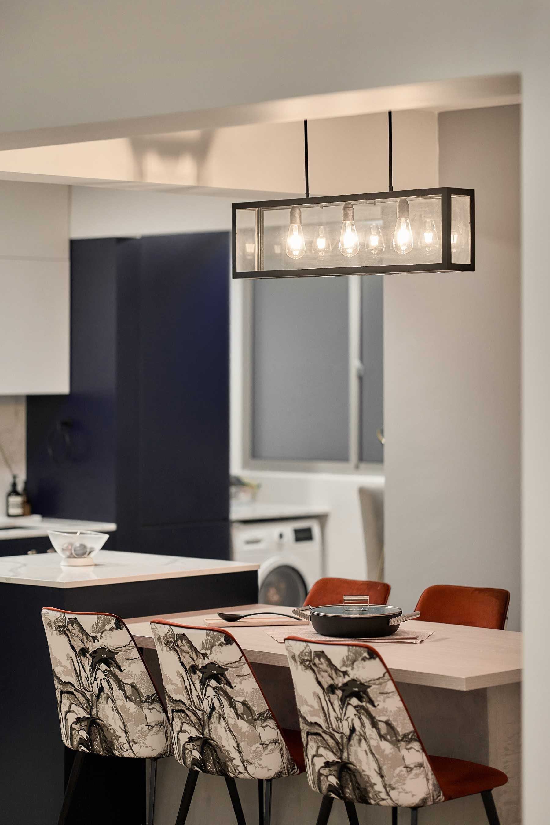 Contemporary Dining Room with Dining Table and Dining Chairs