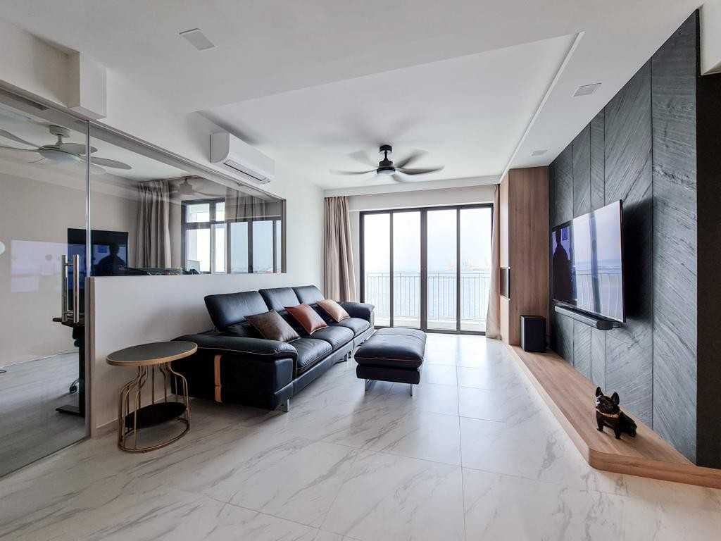 Modern Living Room with TV Console and Sofa