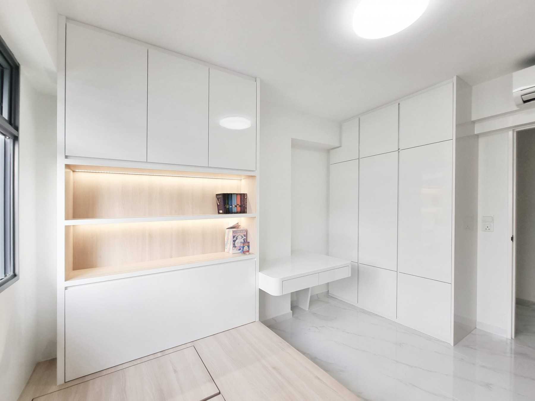 Modern Bedroom with Wardrobe and Built-in Bed