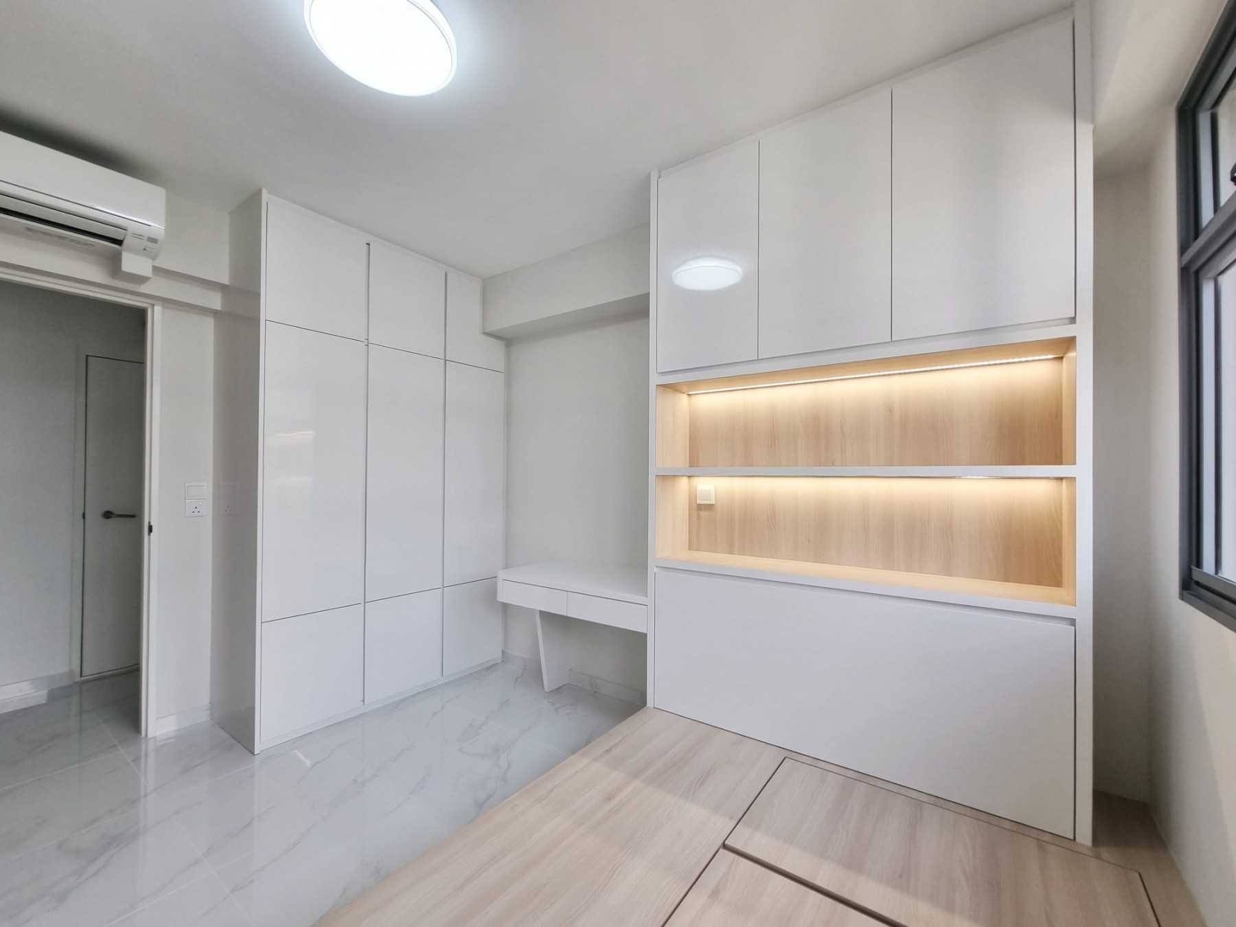 Modern Bedroom with Wardrobe and Built-in Bed