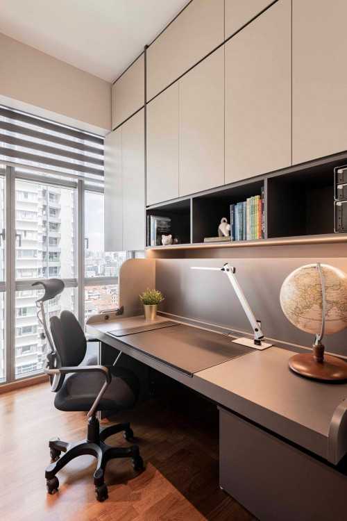 Contemporary Home Office at Apartment at Sturdee Residences