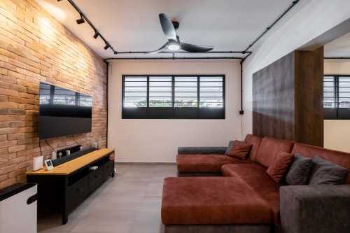 Industrial Living Room at 540 Hougang