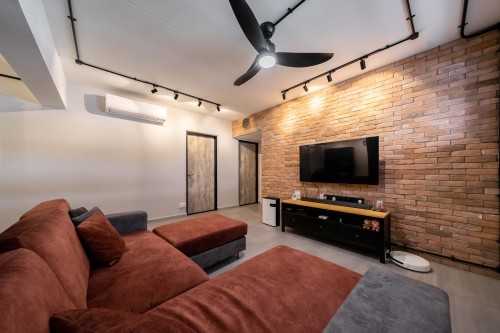 Industrial Living Room at 540 Hougang