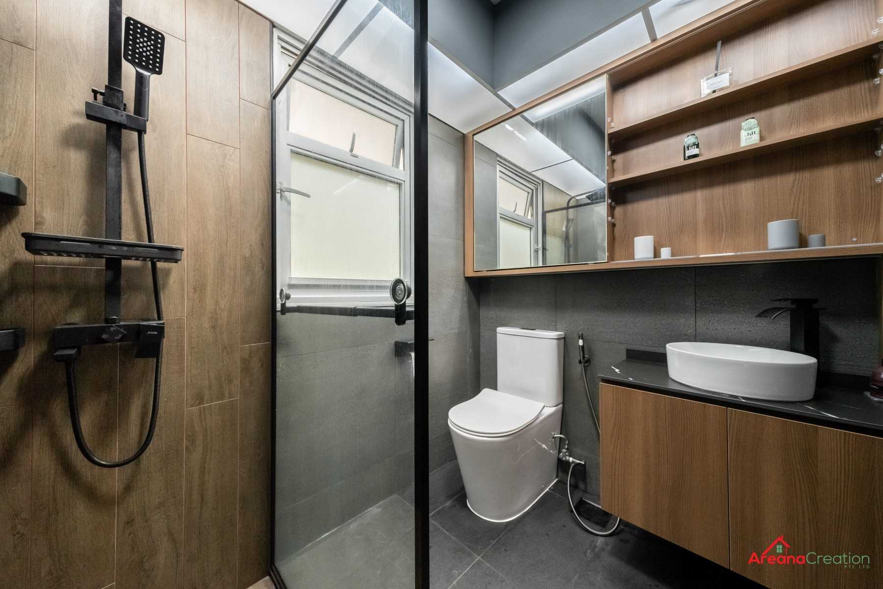 Contemporary Bathroom with Vinyl Flooring and Homogeneous Tiles