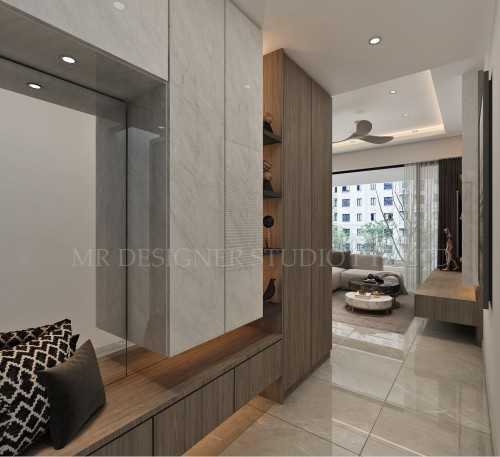 Scandinavian Entryway at lewis tan