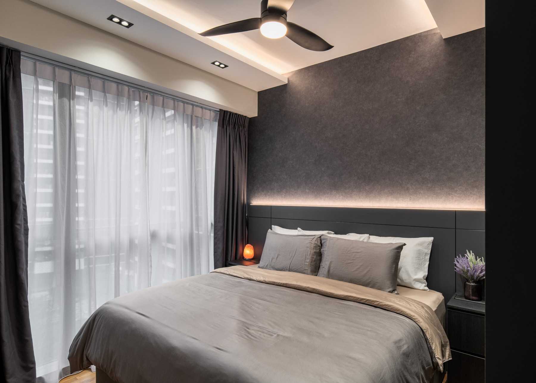 Modern Bedroom with Cove Lighting and Sideboard