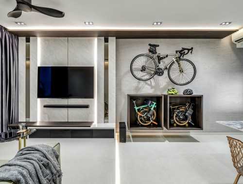 Contemporary Living Room at West Coast Vale Twin View, Singapore