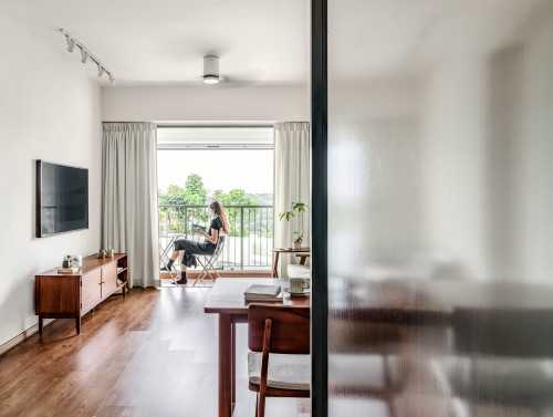 Scandinavian Living Room at Punggol Drive, Singapore