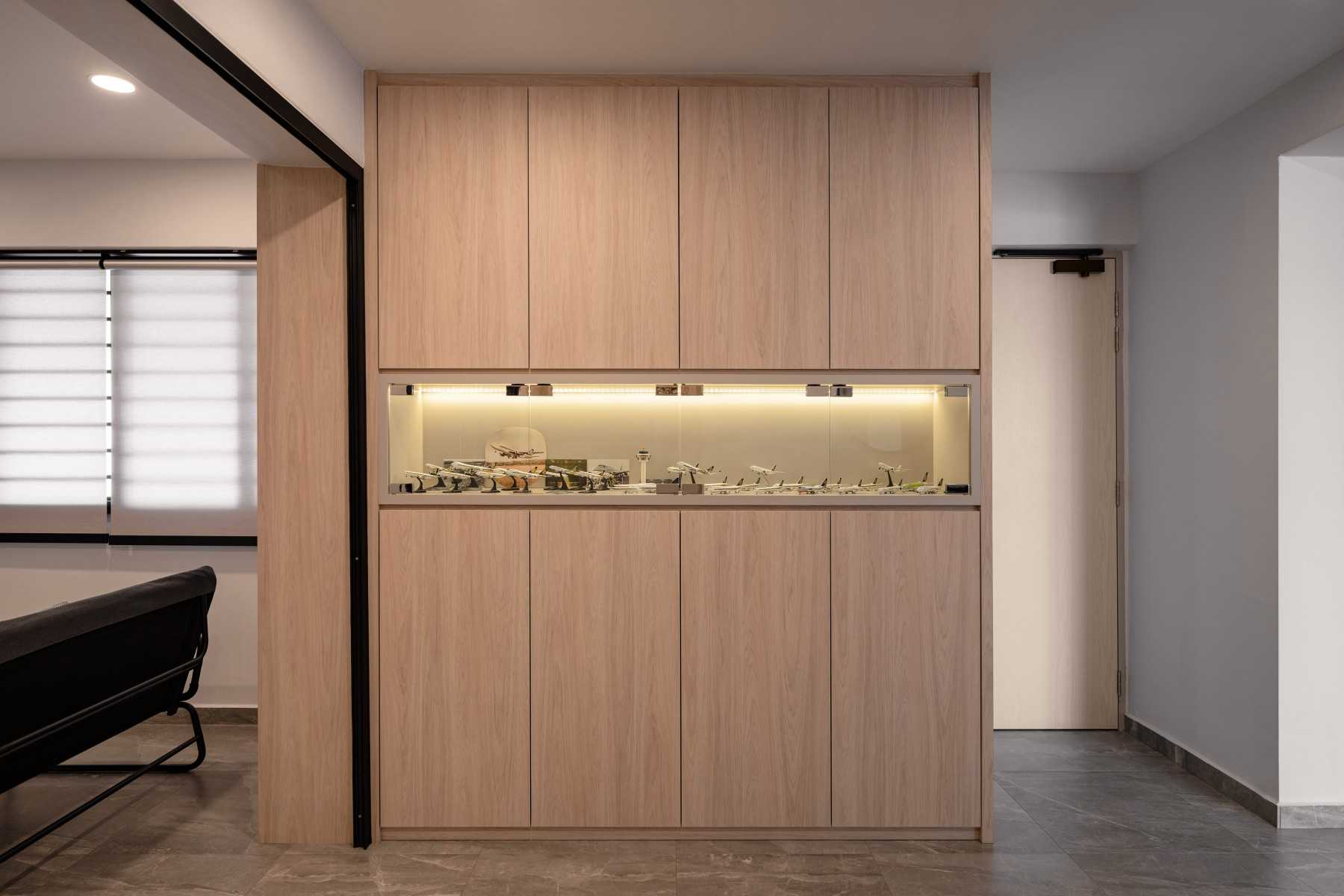 Modern Entryway with Storage Cabinets and Display Cabinets