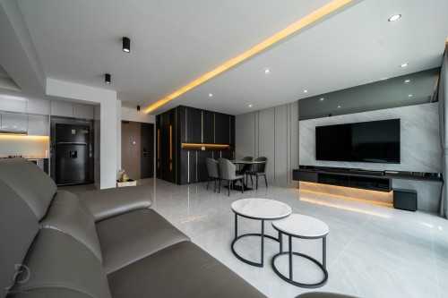 Modern Living Room at Punggol | Northshore Residence II