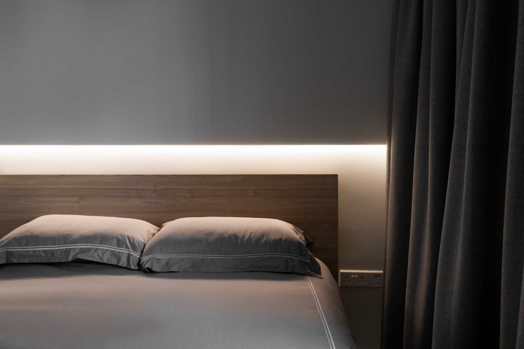 Scandinavian Bedroom with Queen Bed and Bed