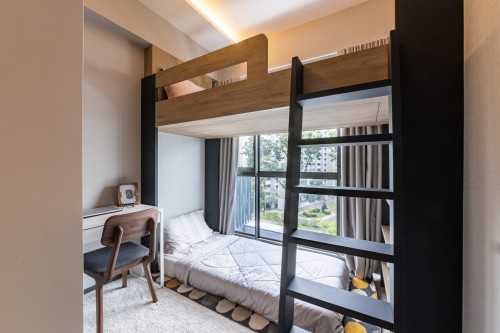 Contemporary Bedroom at 9 Forestwood Condominium