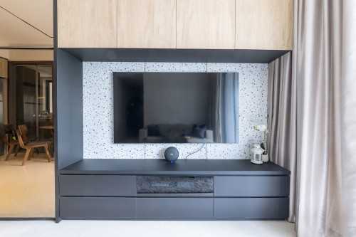 Contemporary Living Room at 9 Forestwood Condominium