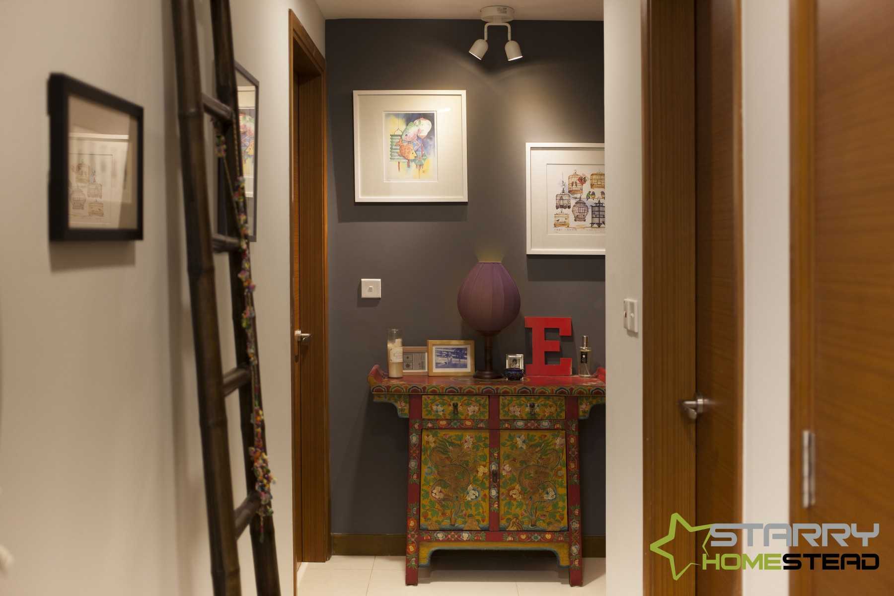 Scandinavian Hallway with Artwork and Console Table
