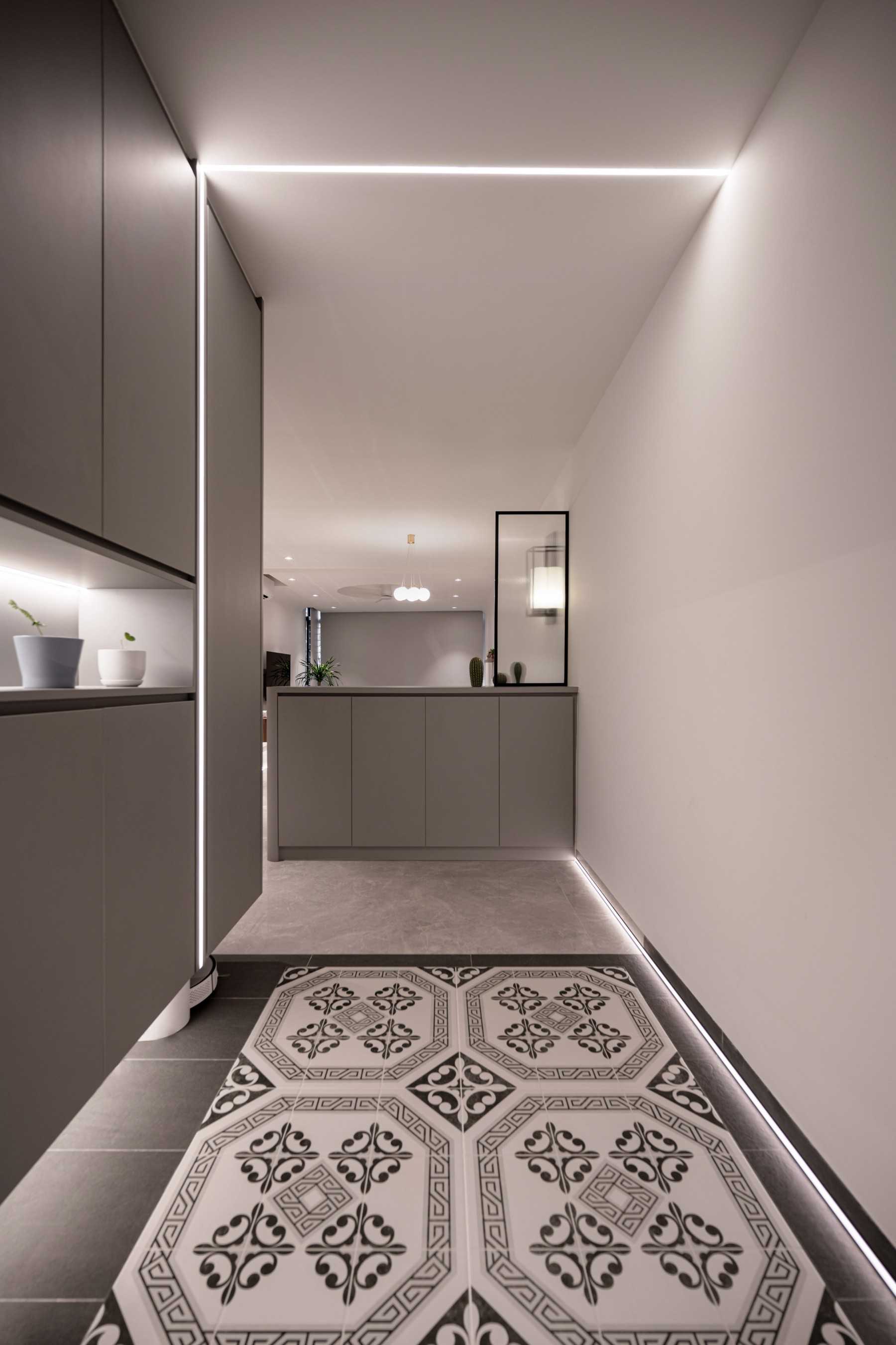 Modern Entryway with Small Storage and Shoe Cabinets