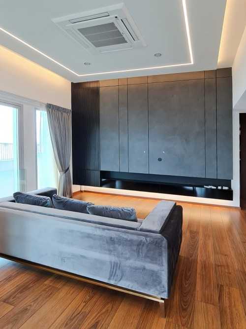 Scandinavian Living Room at Seletar Hills Estate