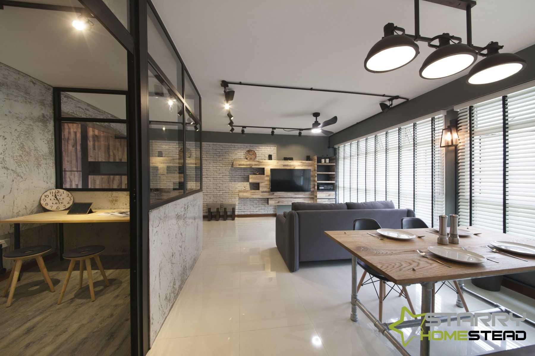Industrial Dining Room with Dining Table and Dining Chairs