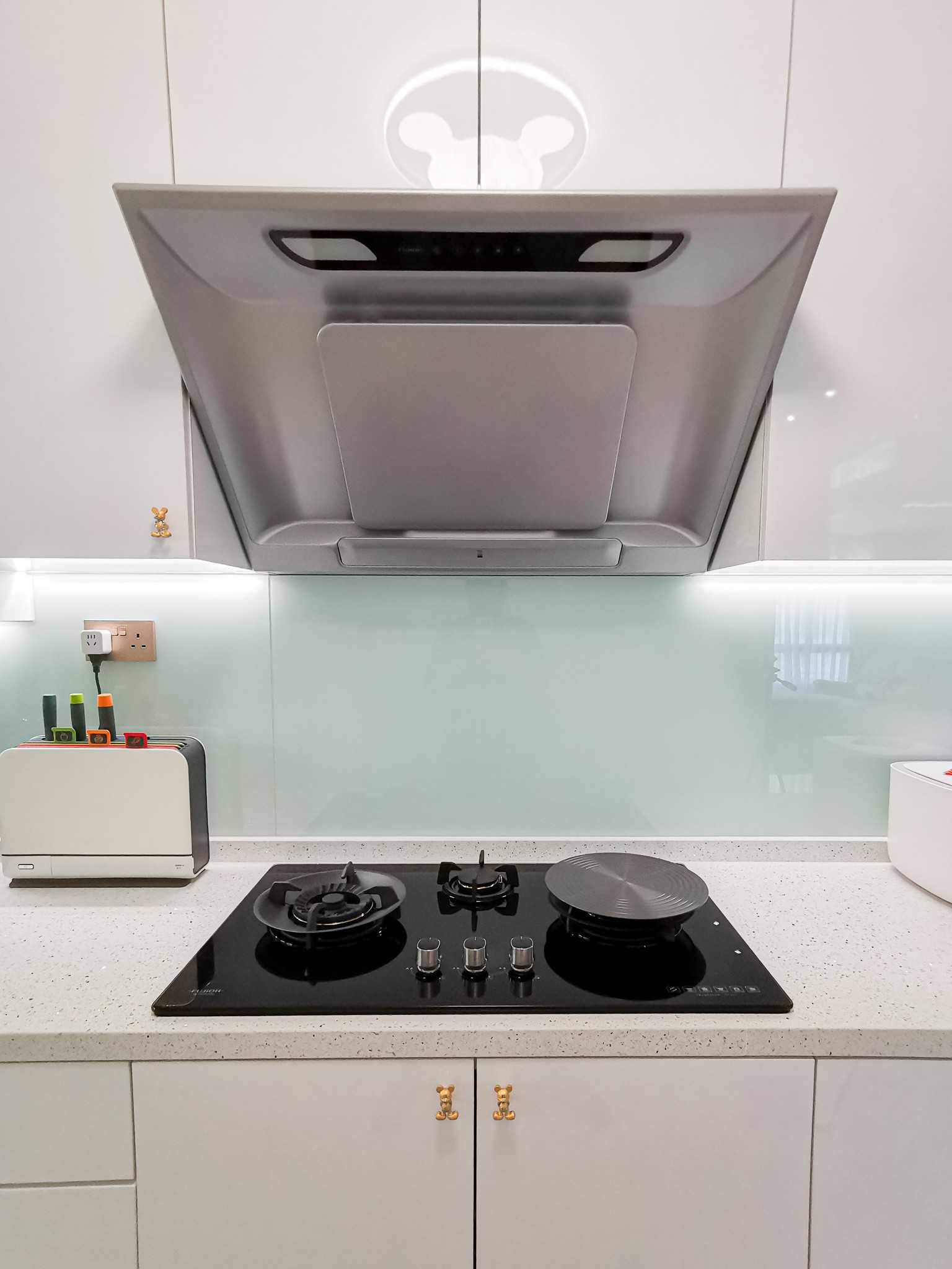 Contemporary Kitchen with Countertop and Drop Light