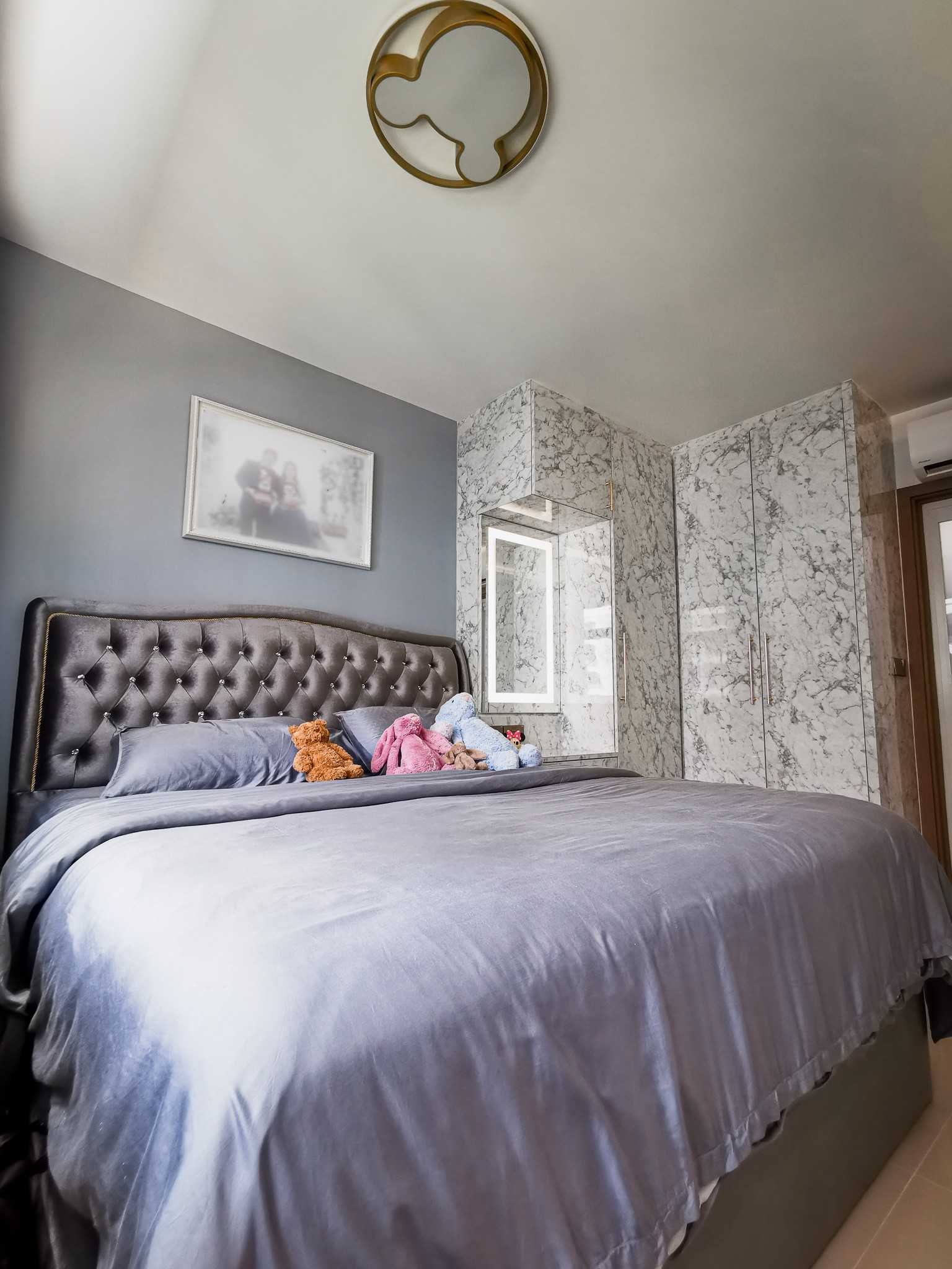 Contemporary Bedroom with Ceiling Light and Wardrobe