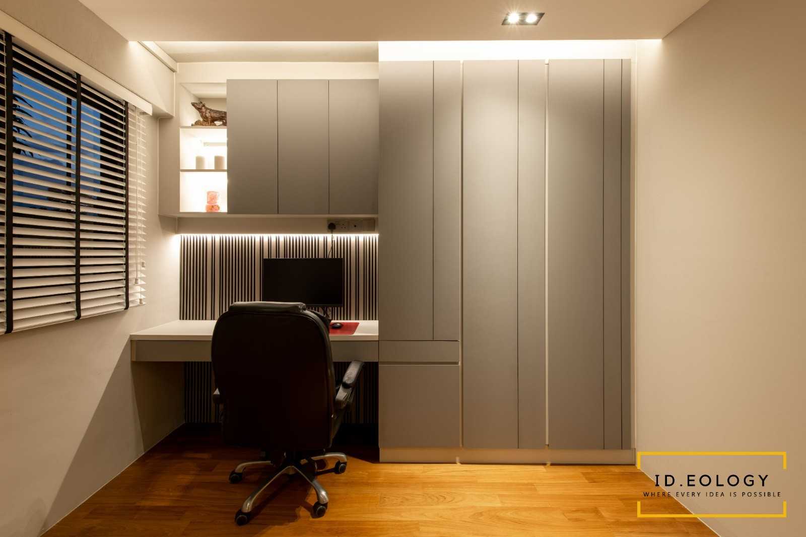 Contemporary Study with Bookshelf and Desk