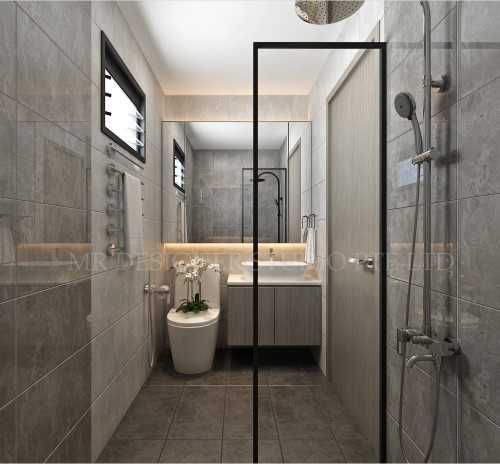 Contemporary Bathroom at upper serangoon road 407B