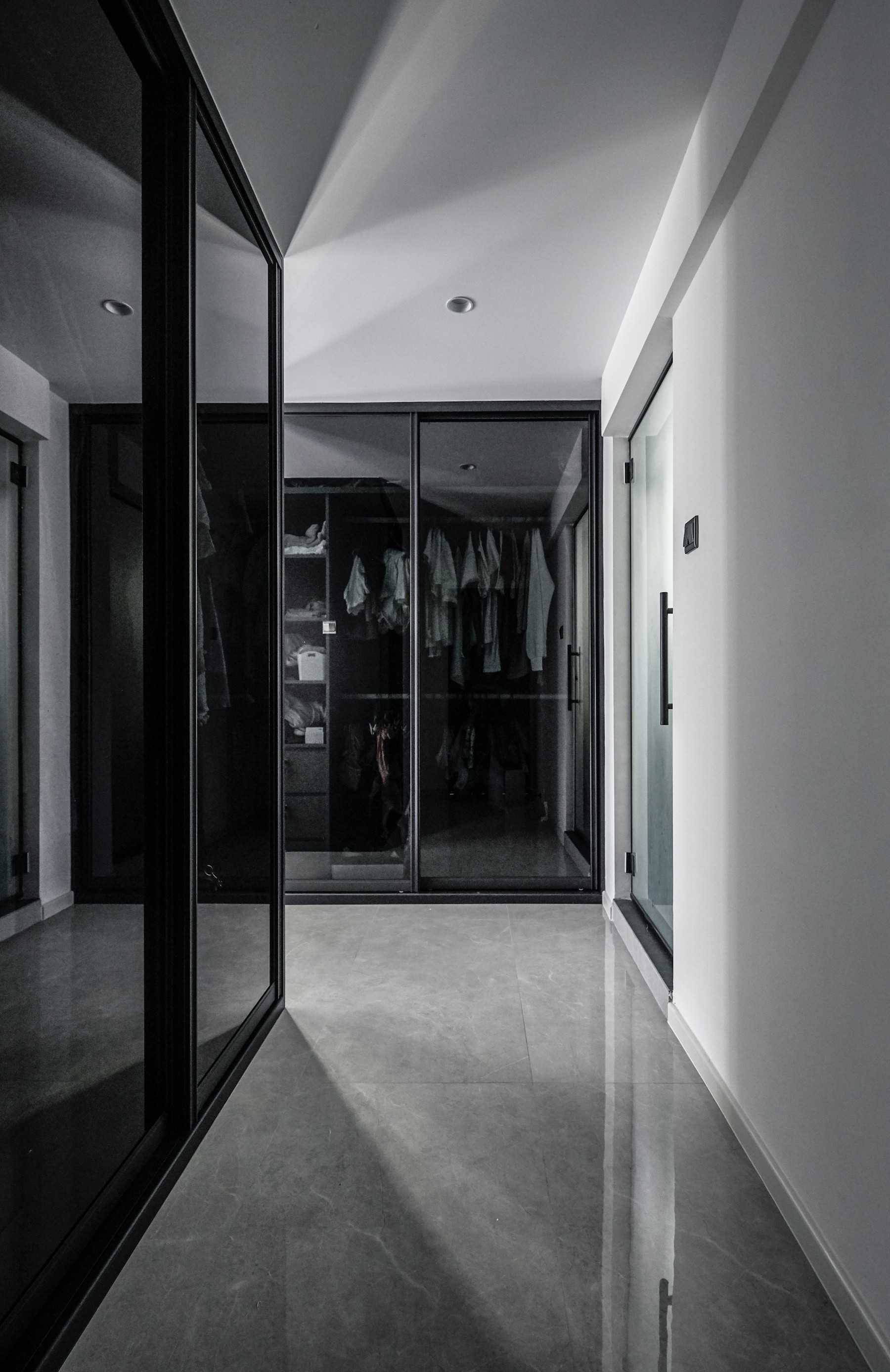 Contemporary Living Room with Ceiling Light and Wardrobe