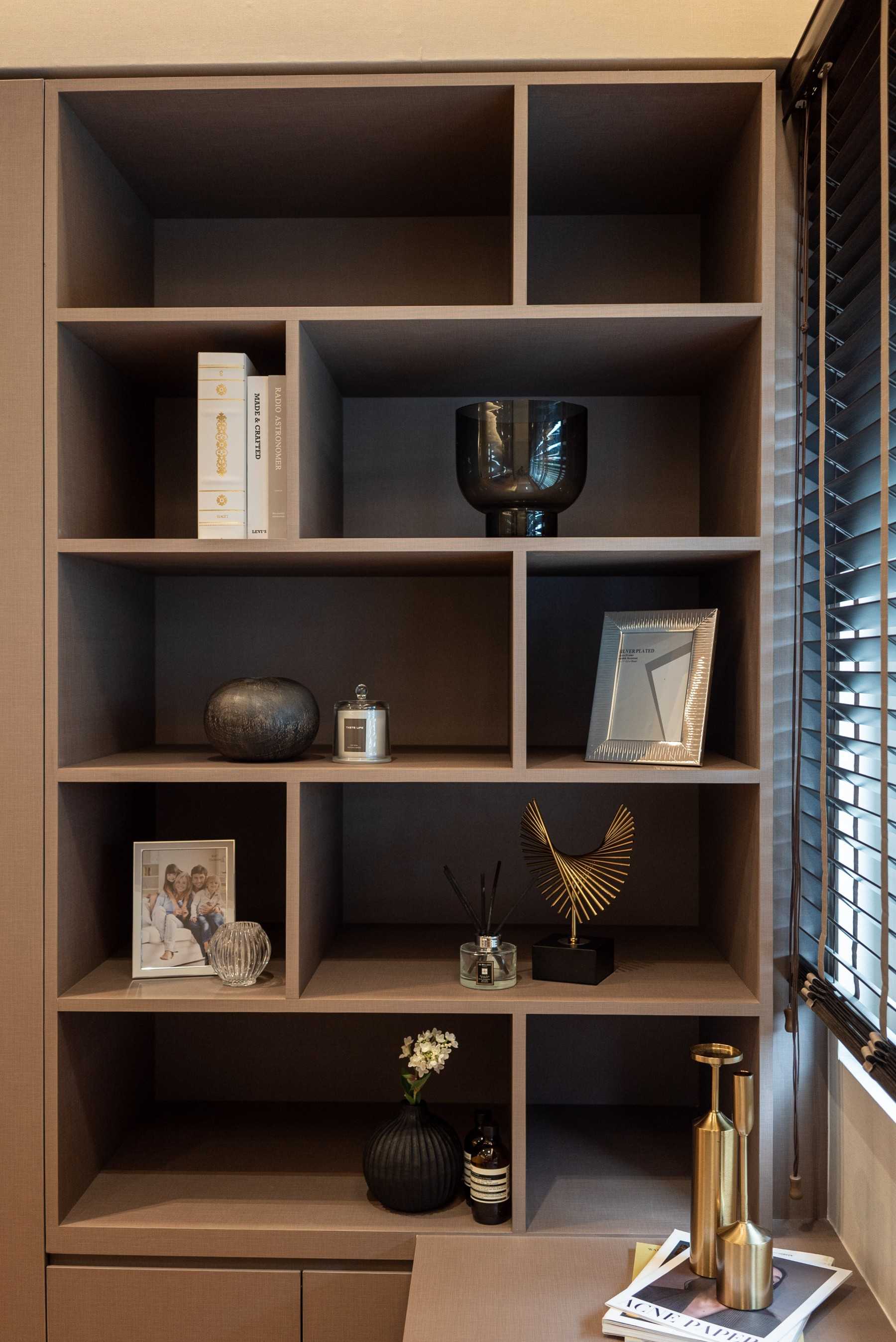 Contemporary Study with Bookshelf and Storage Cabinets