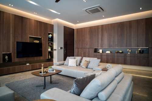 Contemporary Living Room at Dunbar Walk