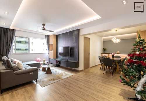 Contemporary Living Room at Resale 4 Room HDB @ Pasir Ris Drive