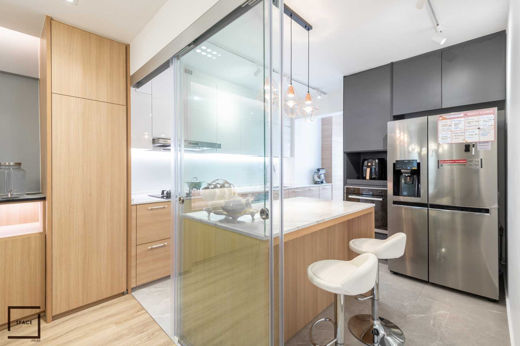 Contemporary Kitchen with Kitchen Window and Kitchen Island