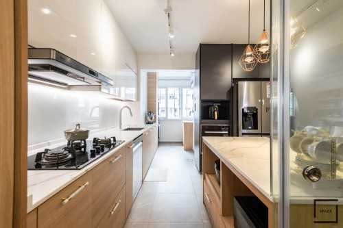 Contemporary Kitchen at Resale 4 Room HDB @ Pasir Ris Drive