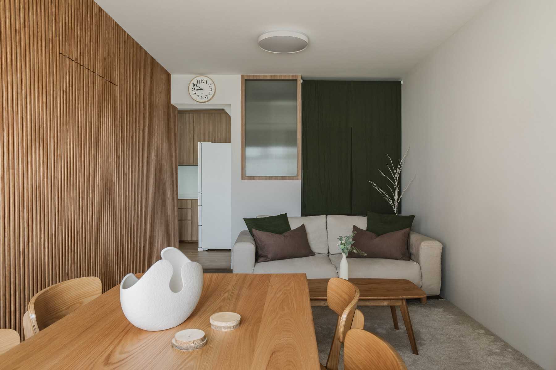 Modern Living Room with Feature Wall and Sofa