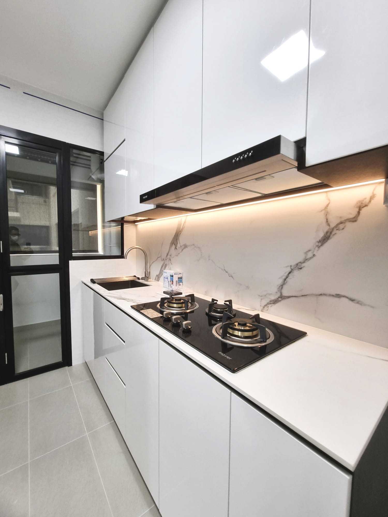 Scandinavian Kitchen with Countertop and Kitchen Accessories