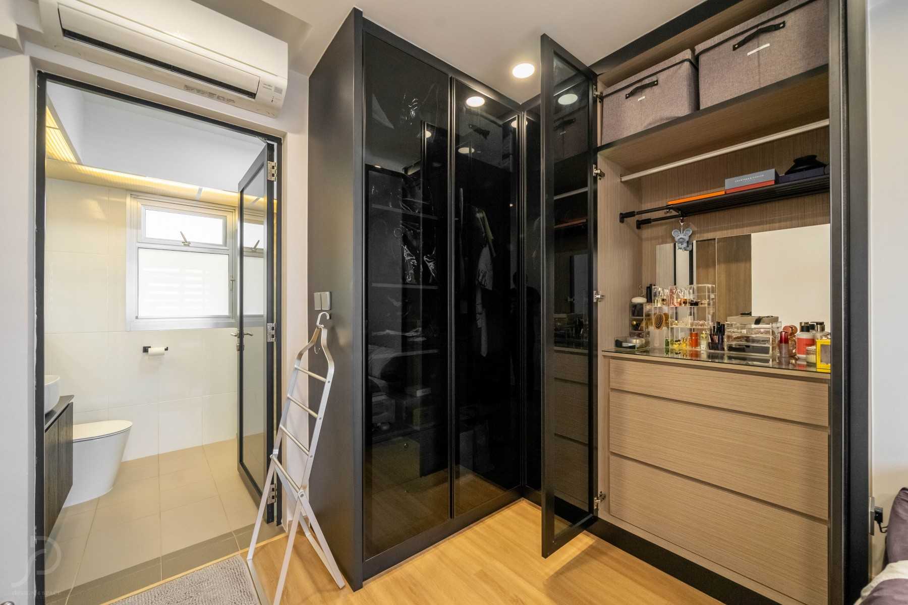 Contemporary Bedroom with Drop Light and Wardrobe