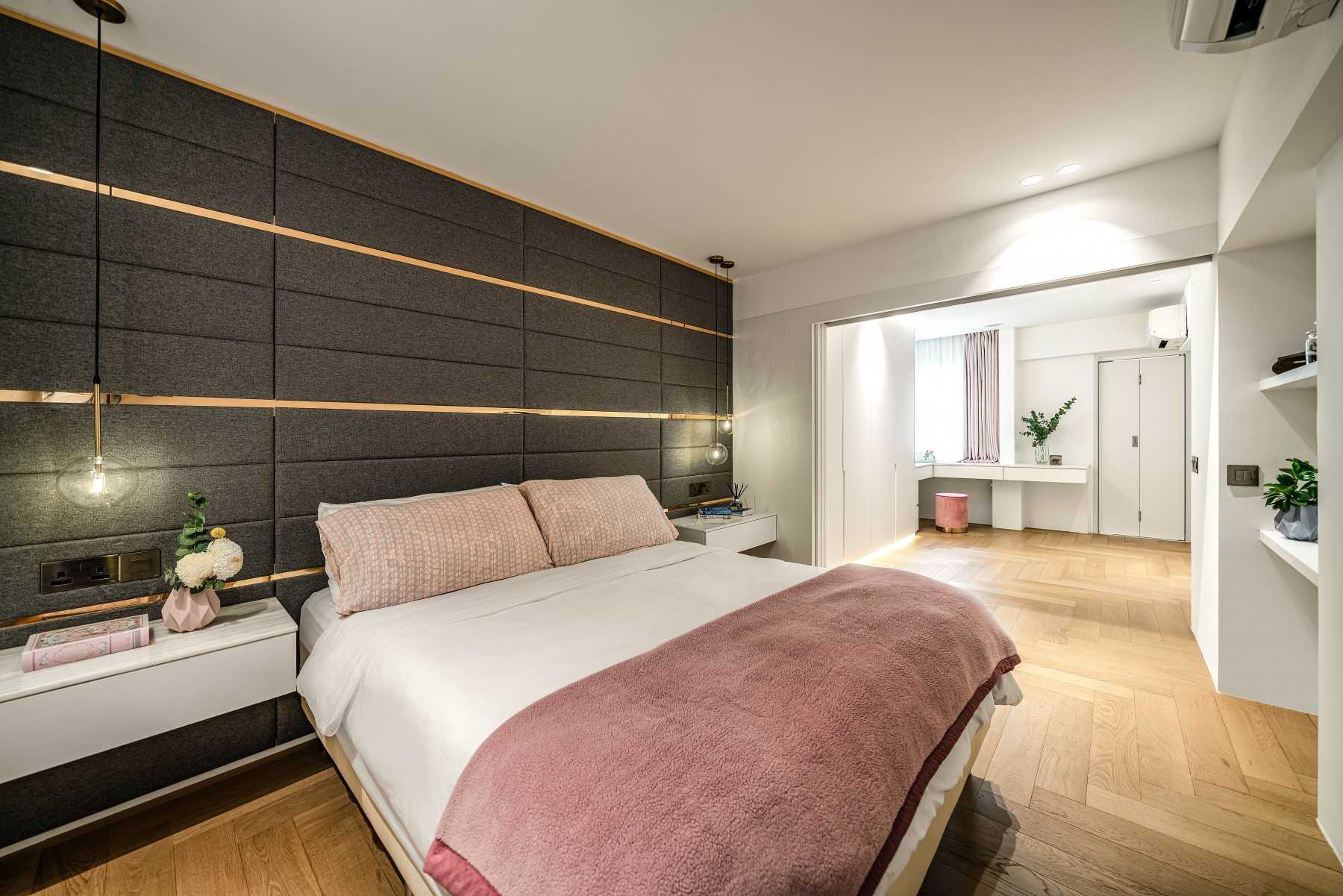 Modern Bedroom with Built-in Bed and Closet