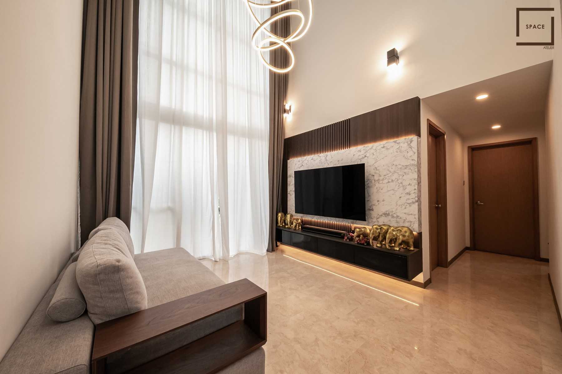 Modern Living Room with TV Console and Feature Wall