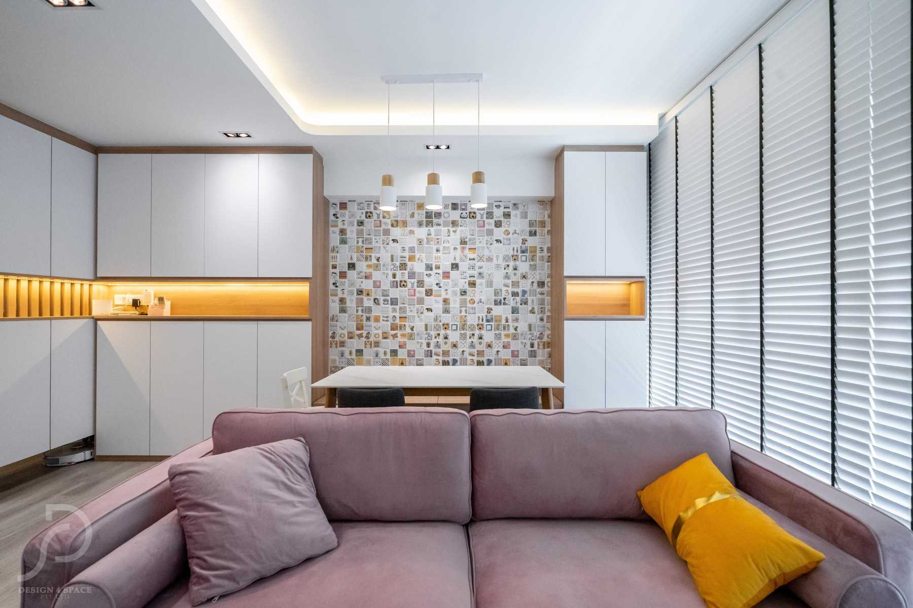 Contemporary Dining Room with Downlights and Dining Table
