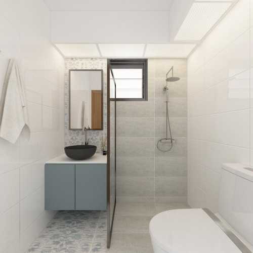 Minimalist Bathroom at Minimalist Theme for 3 room BTO HDB