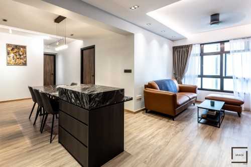 Contemporary Living Room at 3 Gen BTO @  Bidadari Park Drive